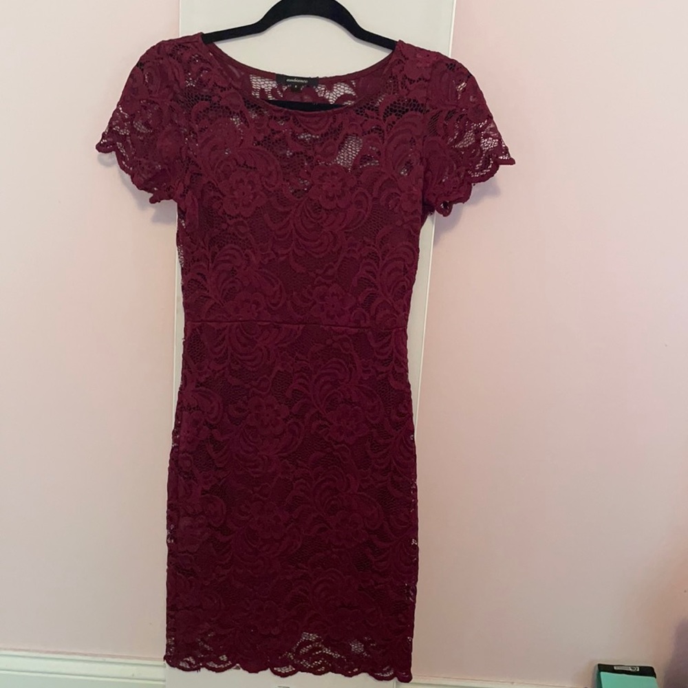 Lace burgundy dress